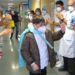 Ματέο Ρομάν Mateo, a 10-year-old boy, waves after being discharged from Mancha Centro hospital in Spain