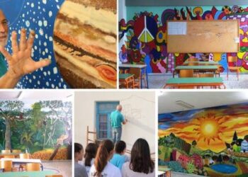 13 χρόνια μεταμορφώνει σχολεία και δημόσιους χώρους με τα πινέλα του