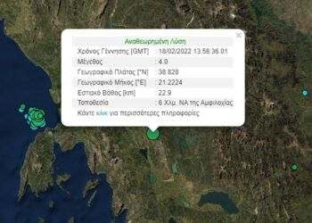 Σεισμός 4 Ρίχτερ στην Αμφιλοχία