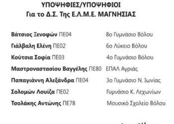 Εκλογές στην ΕΛΜΕ Μαγνησίας αύριο Δευτέρα: Αγωνιστική Ανεξάρτητη Πρωτοβουλία Εκπαιδευτικών Μαγνησίας