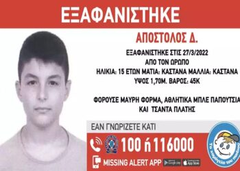 Συναγερμός στον Ωρωπό: Εξαφανίστηκε 15χρονος μαθητής