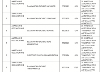 Αναστέλλουν τη λειτουργία 40 Δημοτικά και 73 Νηπιαγωγεία στην Κ. Μακεδονία για το επόμενο σχ. έτος