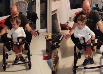 Το συγκινητικό βίντεο με τον μικρό Παναγιώτη-Ραφαήλ που περπατάει και λέει: «Θα κάνω χαμό!» (vid)