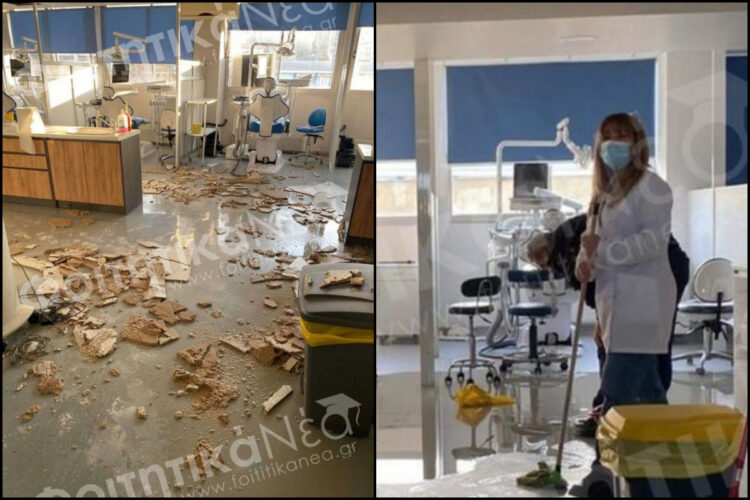 Κατέρρευσε οροφή κτιρίου του ΑΠΘ – Σοκαριστικές εικόνες από το σημείο