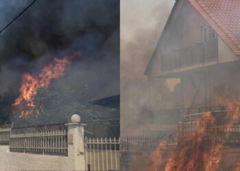 Φωτιά στη Μάνδρα: Έφτασαν στα σπίτια οι φλόγες – Έκτακτη εντολή εκκένωσης οικισμών