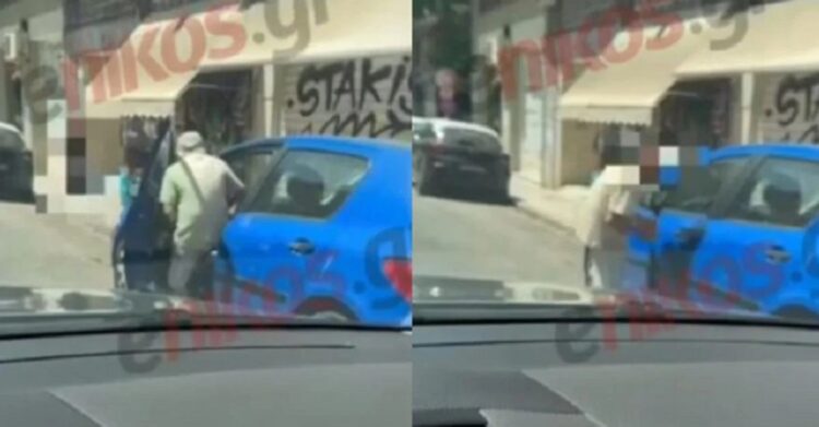 Αθήνα – Καύσωνας: Με 43 βαθμούς ηλικιωμένος καταβάλλει προσπάθεια για να οδηγήσει (φωτο, video)