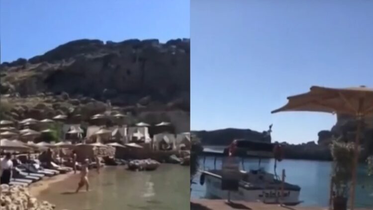 Απίστευτη καταγγελία: Καταπάτησαν τον αρχαιολογικό χώρο της Λίνδου για να βάλουν ομπρέλες και ξαπλώστρες παντού (φωτο, video)