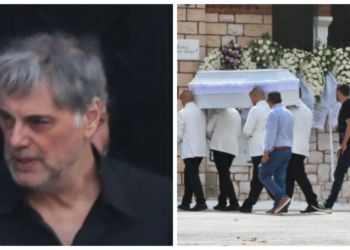 Συντετριμμένος ο Σταμούλης στο τελευταίο «αντίο» στον 11χρονο γιο του