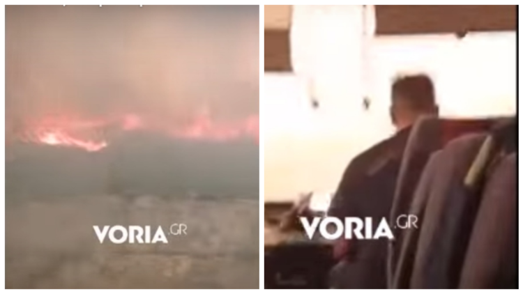Φωτιά στην Αλεξανδρούπολη: Λεωφορείο που μεταφέρει πυροσβέστες περνά μέσα από τις φλόγες – Ανατριχιαστικό ΒΙΝΤΕΟ