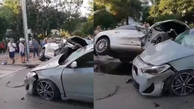 Σοβαρό τροχαίο στη Γλυφάδα: Αυτοκίνητο «εισέβαλε» σε πάρκο και καρφώθηκε σε ΙΧ (video)