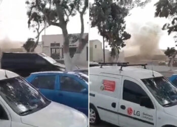 Σαντορίνη: Ανεμοστρόβιλος σήκωσε στον αέρα σπίτι (video)