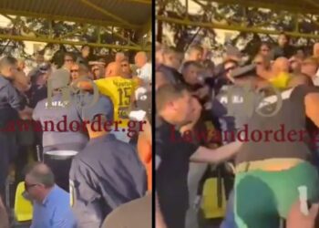 Τρομερές σκηνές: «Ντου» οπαδών του Βύζαντα Μεγάρων στον Κούγια – Τον έβγαλαν έξω από το γήπεδο (video)