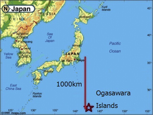 Το σύμπλεγμα των νήσων Ogasawara με το νέο νησί