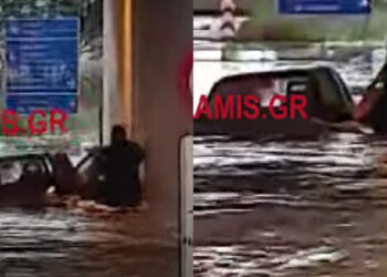 «Πνίγηκε» στο νερό η Πάτρα! Ποτάμια κεντρικοί δρόμοι – Θρίλερ στη Γέφυρα στο Ρίο με εγκλωβισμένη γυναίκα – Την έσωσαν κολυμπώντας