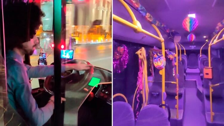 Viral βίντεο: Οδηγός στη Θεσσαλονίκη στόλισε με αποκριάτικα το λεωφορείο του (video)