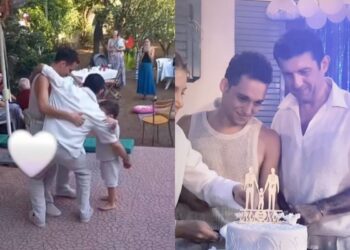 Μιχάλης Οικονόμου – Γιώργος Μακρής: Χόρεψαν αγκαλιά με τον γιο τους στο πάρτι του γάμου τους