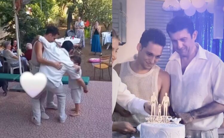 Μιχάλης Οικονόμου – Γιώργος Μακρής: Χόρεψαν αγκαλιά με τον γιο τους στο πάρτι του γάμου τους